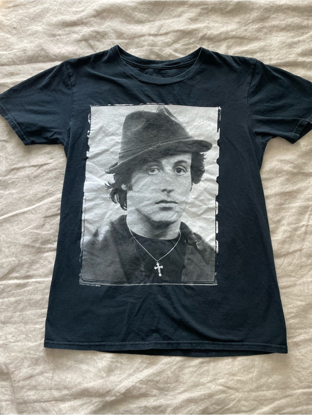 ROCKY II Tee T-Shirt Men’s S Graphic Crew Neck Sylvester Stallone Portrait